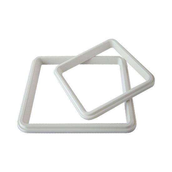 Square Perforated Pan Rings, White