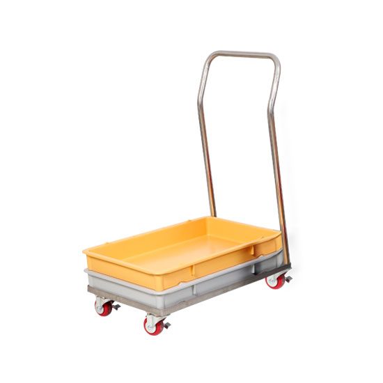 Dough Tray Dolly with Handle, Stainless Steel